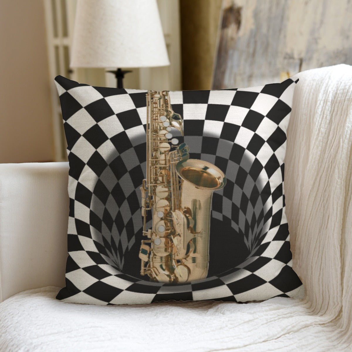 Saxophone Print Pillow (With Inserts)