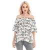 Music Scores Off-shoulder Back Split Top