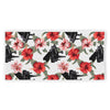 Red Floral Grand Piano Beach Towel