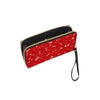 Music Notes Red Zip Wallet