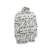 Music Notes Print Unisex Stand Collar Zipped Jacket