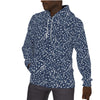 Music Print Blue Men's Fleece Hoodie