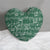 Green Music Print Heart-shaped pillow