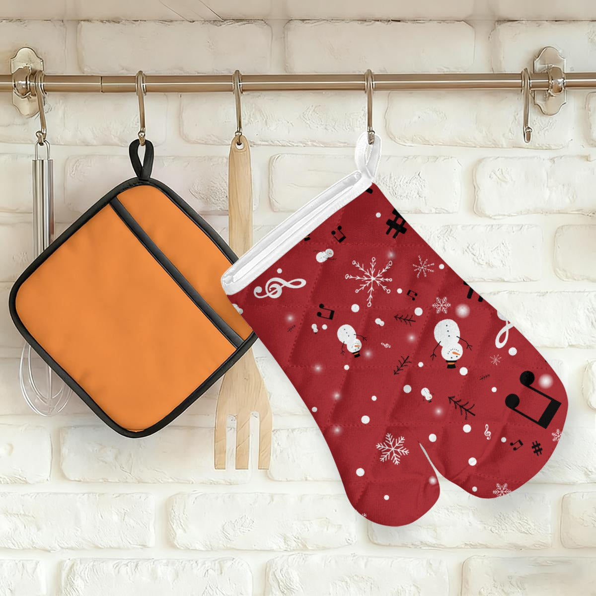 1 Piece Music Christmas Kitchen Heat-Resistant Glove
