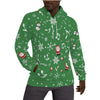 Green Christmas Print Men's Fleece Hoodie