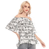 Music Scores Off-shoulder Back Split Top