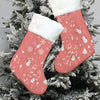 Plush Cuff Music Pink Print Christmas Stocking