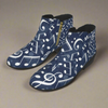 Navy & White Music Notes Women's Short Boots