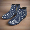 Navy & White Music Notes Women's Short Boots