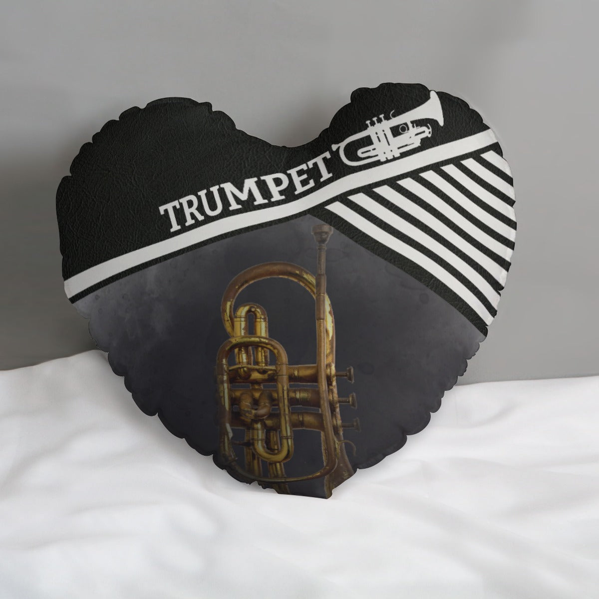 Trumpet Lover Heart-shaped Pillow