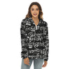 Music Black Women's Borg Fleece Half Zip Hoodie