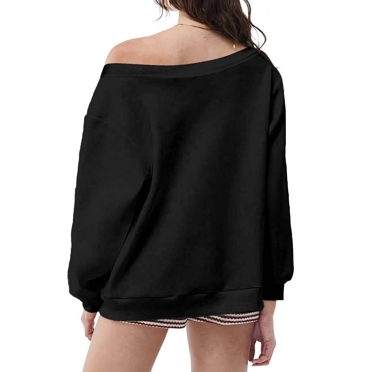 Love Music Women's Off-Shoulder Micro-Fleece Sweatshirt