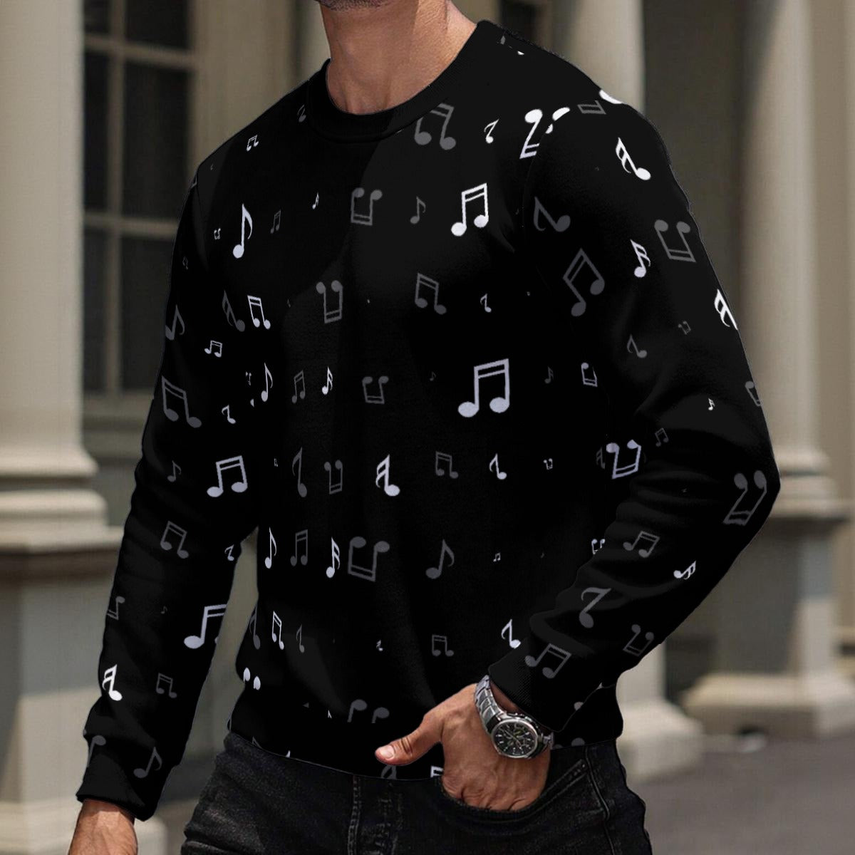 Music Pattern Men's Fleece Sweatshirt
