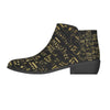 Gold & Black Music Print Women's Short Boots