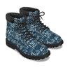 Navy N White Music Print Men's Short Boots