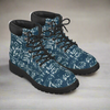 Navy N White Music Print Men's Short Boots