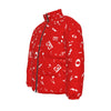 Music Print Red Unisex Down Jacket