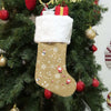 Plush Cuff Music Print Christmas Stocking