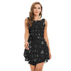 Dark Music Print Sleeveless Dress