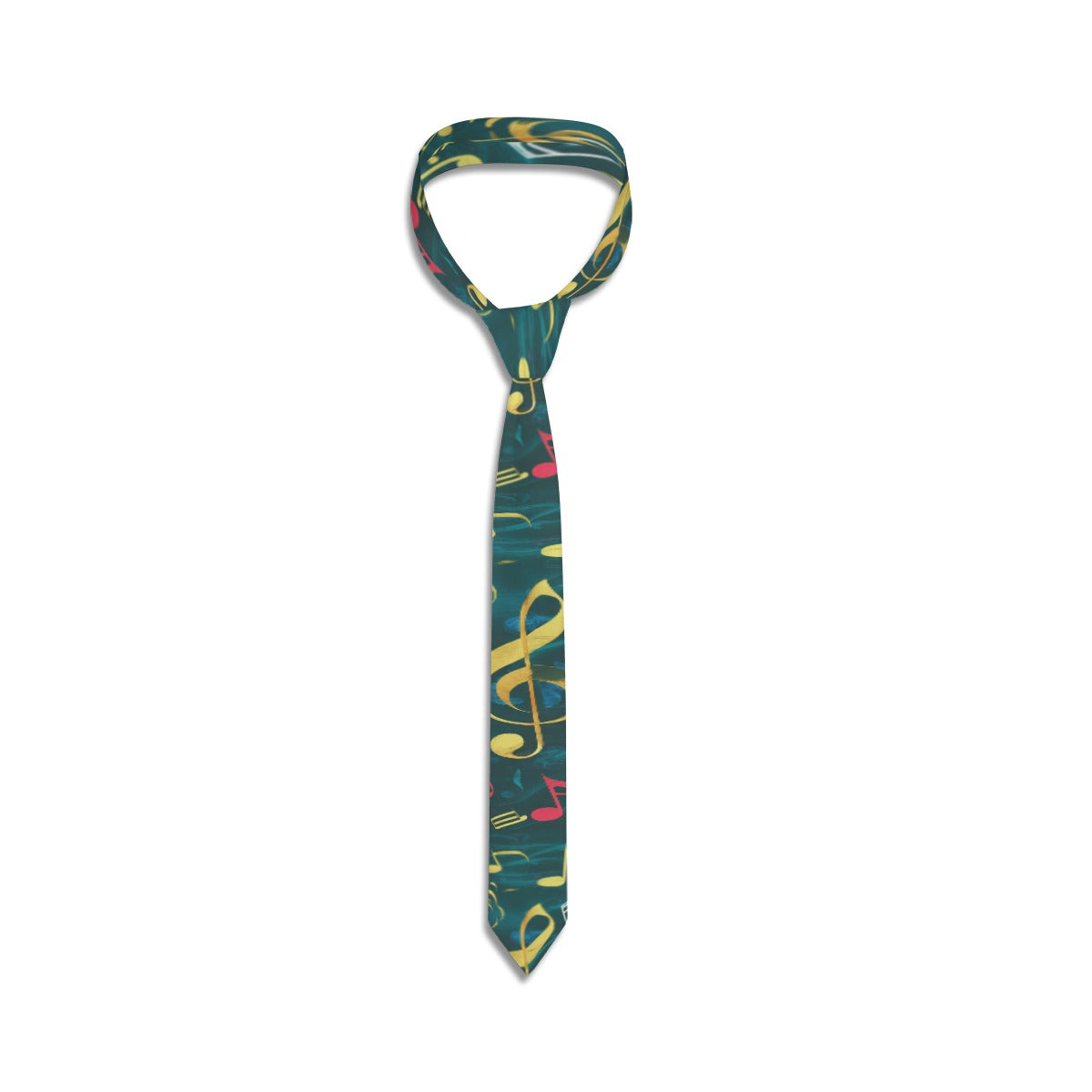 Green Music Notes Tie