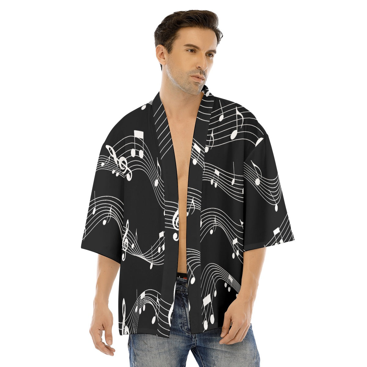 Music Waves Men's Haori Jacket