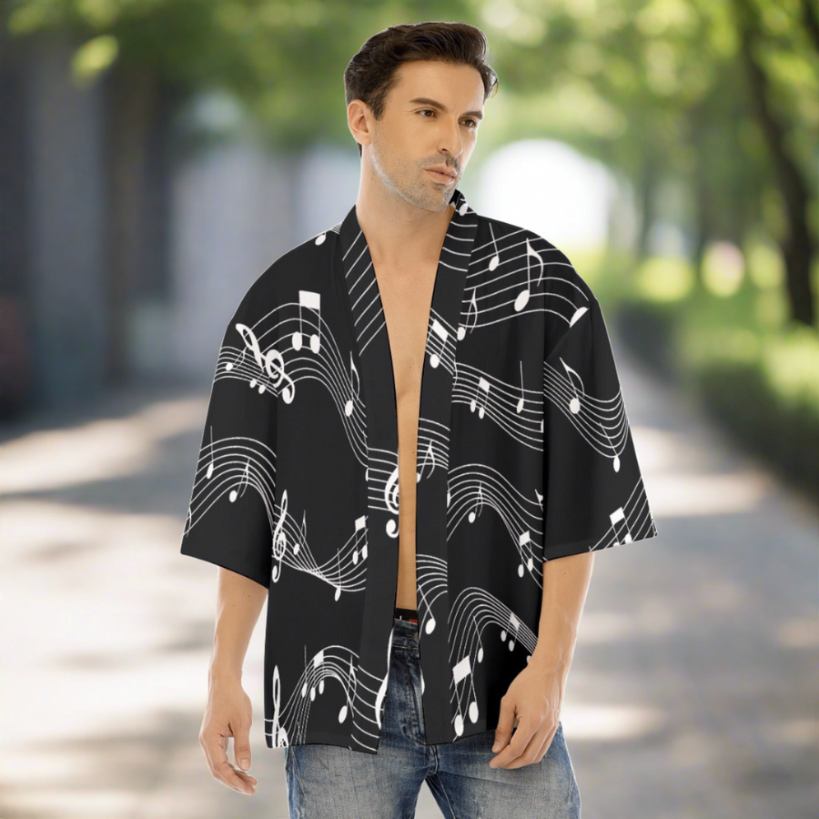 Music Waves Men's Haori Jacket