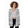 Music Scores Print Women's Pocket Cardigan