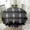 Music Treble Clef Waterproof Round Tablecloth