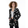 Music Print Women's Pocket Cardigan