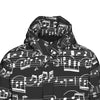 Classic Music Print Unisex Long Down Jacket