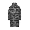 Classic Music Print Unisex Long Down Jacket