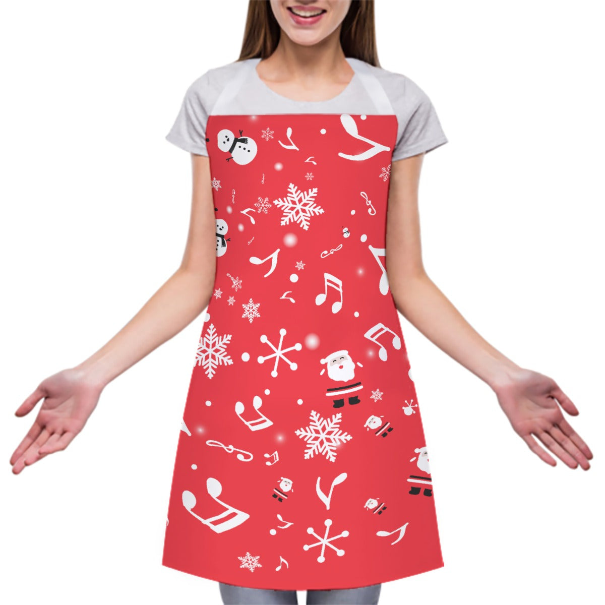 Music Christmas Red Adjustable Apron