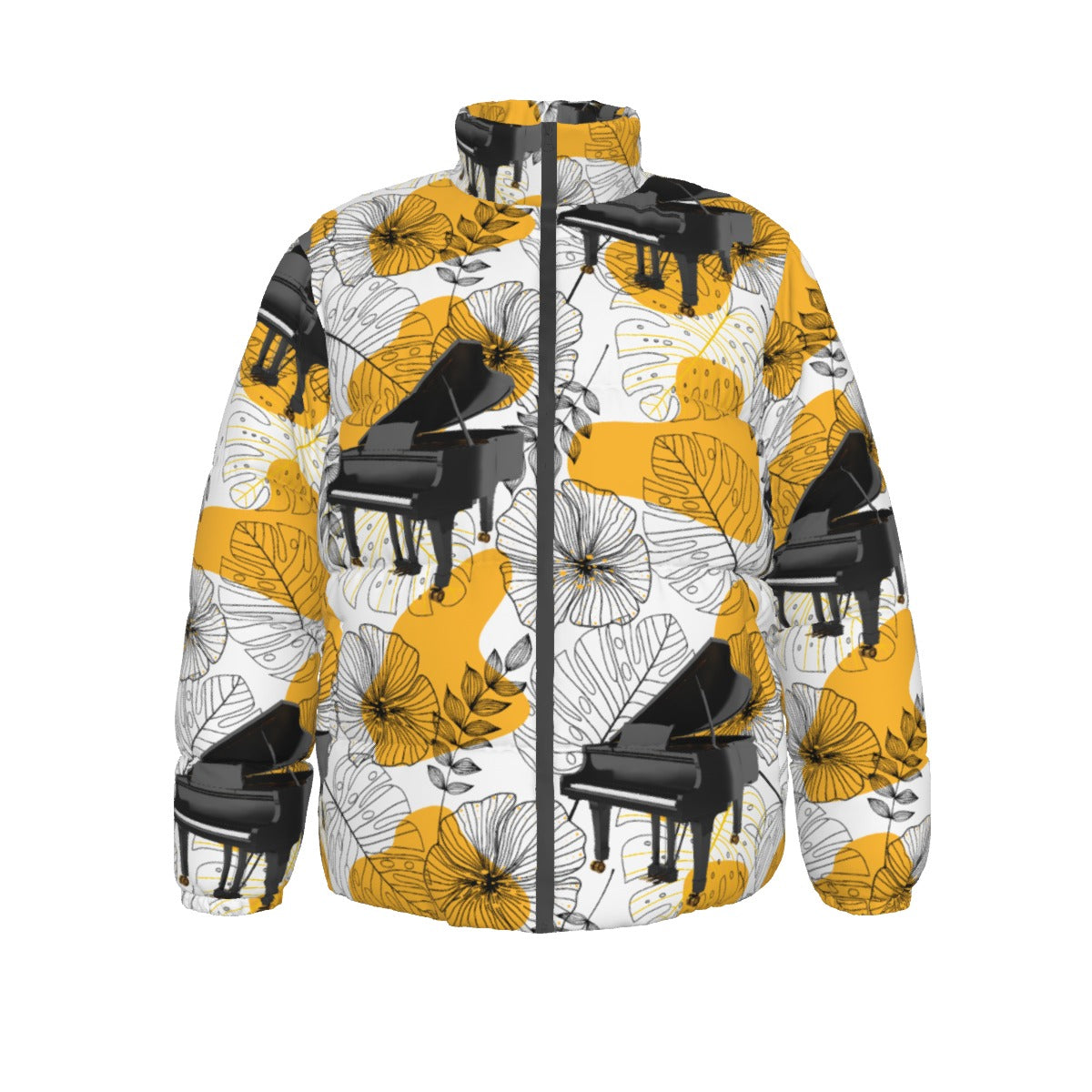 Grand Piano Print Unisex Down Jacket