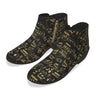 Gold & Black Music Print Women's Short Boots