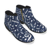 Navy & White Music Notes Women's Short Boots