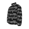 Music Print Black Unisex Down Jacket