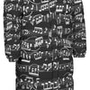 Classic Music Print Unisex Long Down Jacket