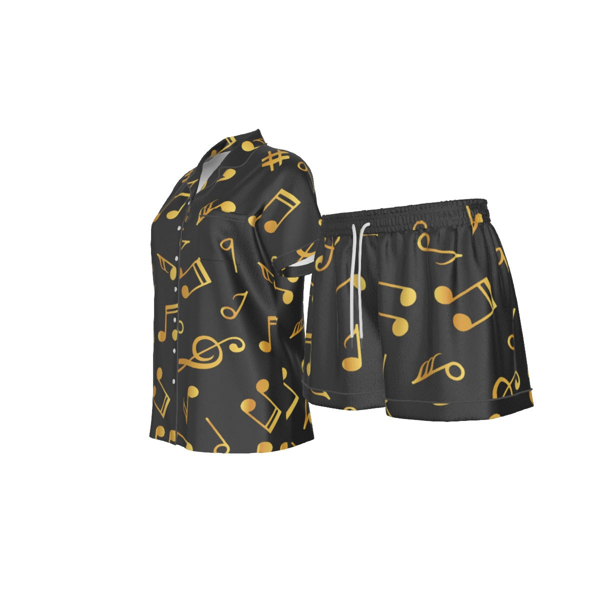 Music Gold Women's Short Sleeve Pajama Set