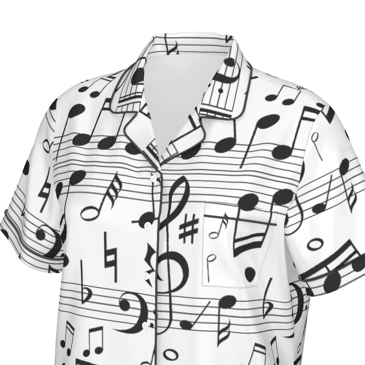Music White Women's Short Sleeve Pajama Set