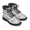 Black N White Music Print Men's Short Boots