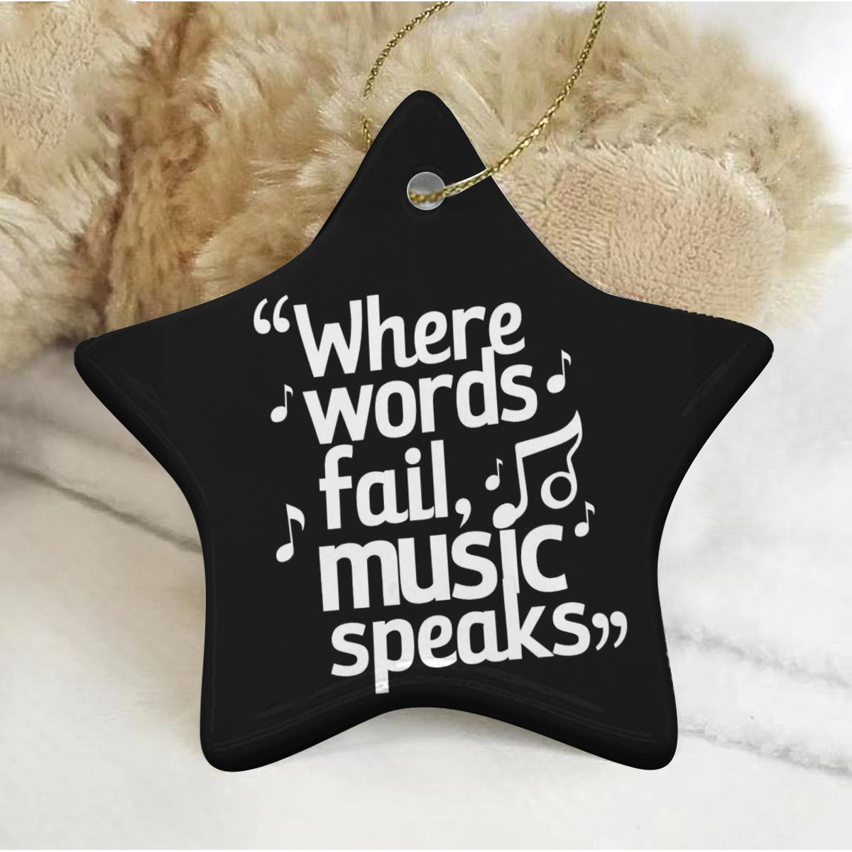 Black Music Star Ceramic Hanging Decoration