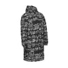 Classic Music Print Unisex Long Down Jacket