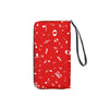 Music Notes Red Zip Wallet