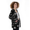 Music Print Women's Pocket Cardigan