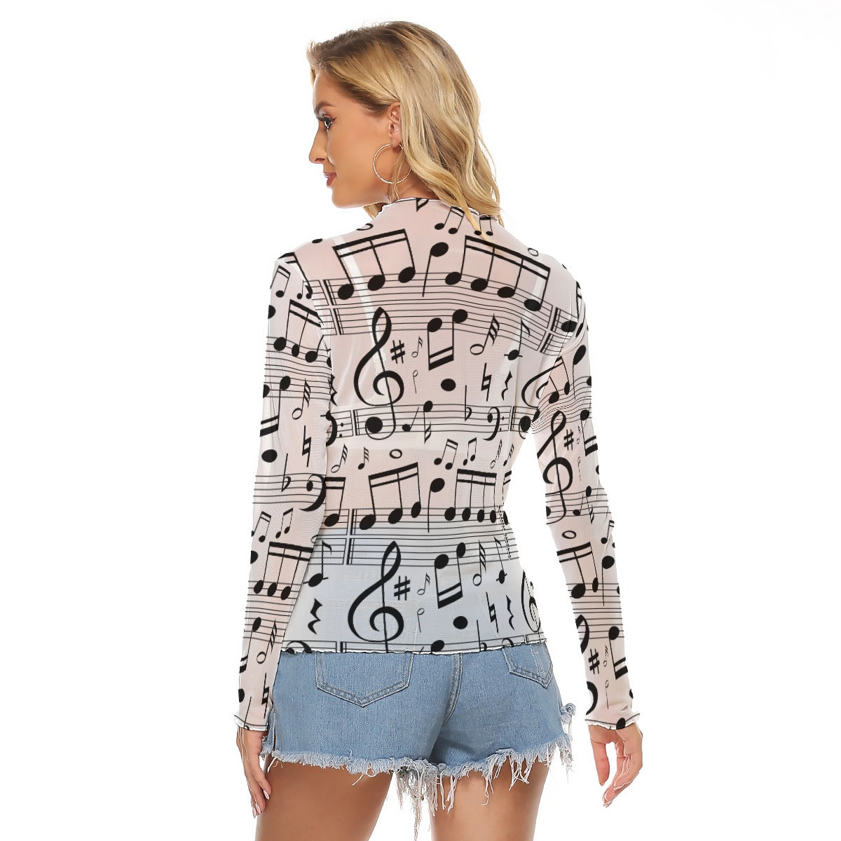 Music Scores Women's Mesh Top