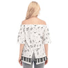 Piano Keys Off-shoulder Back Split Top