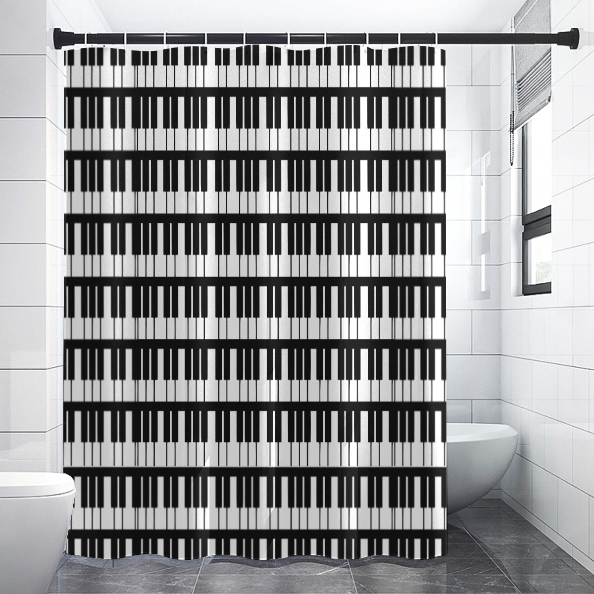 Piano Keys Pattern Shower Curtain