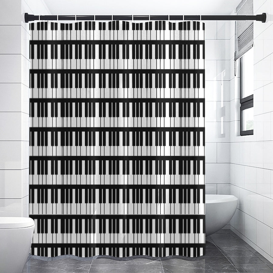Piano Keys Pattern Shower Curtain