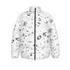 Simple Music Print Unisex Down Jacket