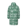 Music Green Print Unisex Long Down Jacket